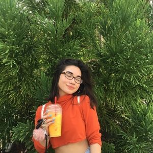 cropped orange turtle neck